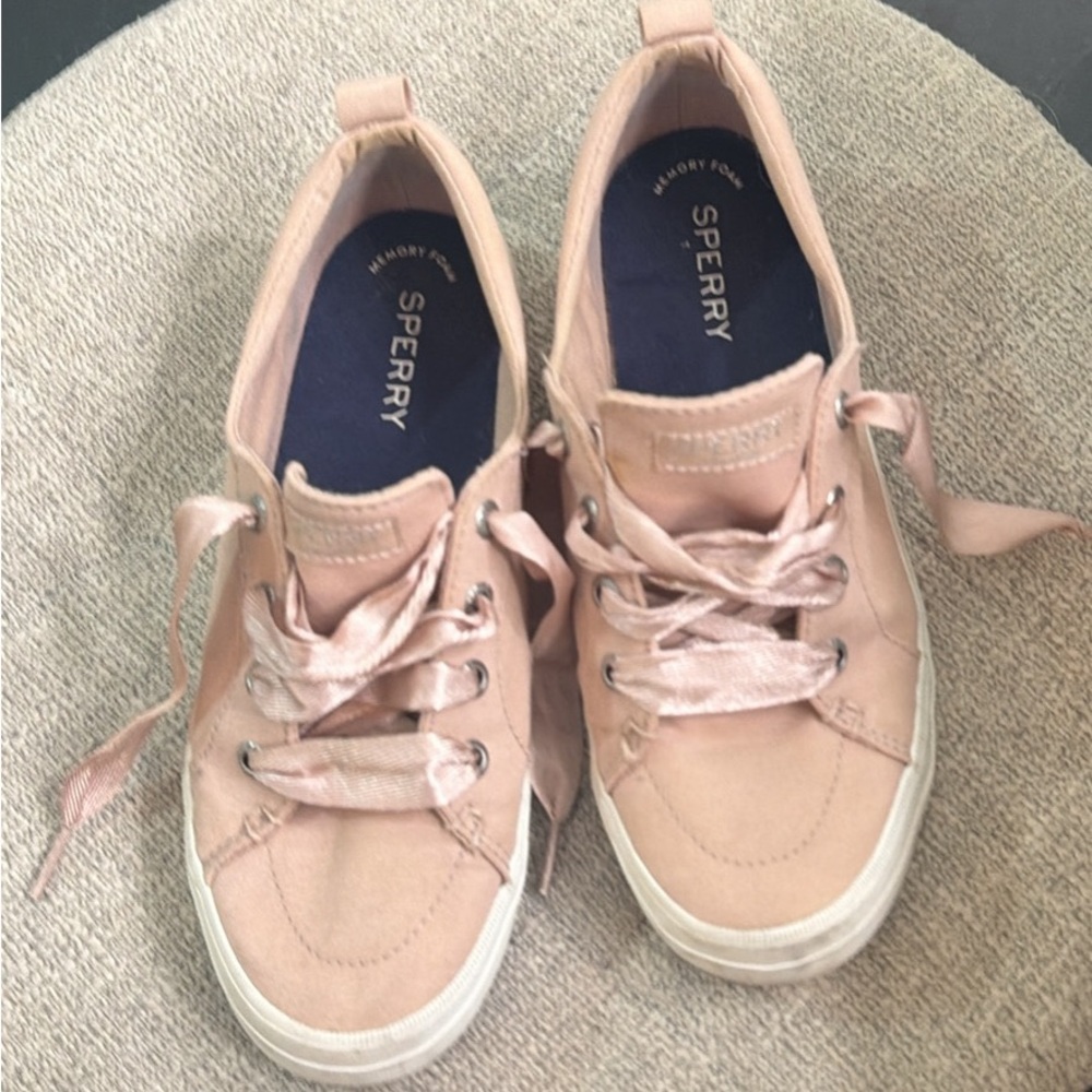 Sperry Women's Blush Pink Canvas Lace-Up Sneakers